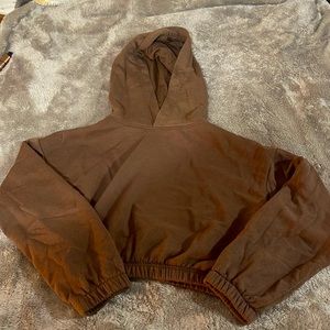 Brown Cropped Hoodie